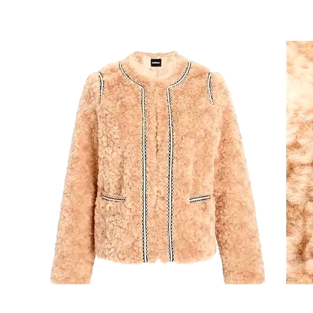 brand new with tags ! Cute faux fuzzy coco style jacket